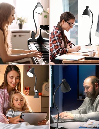 BOHON Desk Lamp 5 Color Modes 10 Brightness Dimmer Reading Light Black