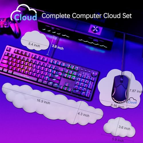 4 in 1 Ergonomic Leather Cloud Wrist Rest Keyboard and Mouse Pad & Coaster
