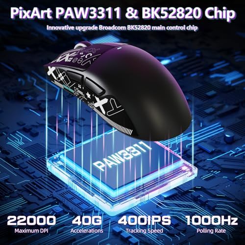 ATTACK SHARK X11 SE Tri Mode Lightweight Wireless Gaming Mouse - Black+Tape