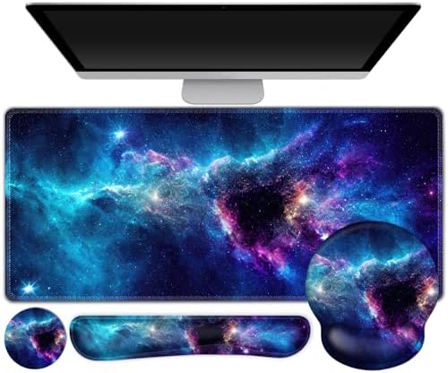 Mouse Pad, 4in1 Mousepad + Keyboard Wrist Rest+Mouse Wrist Rest+Coaster Set