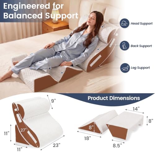 WSOFRALC 5PCS Orthopedic Wedge Pillow Set for After Surgery