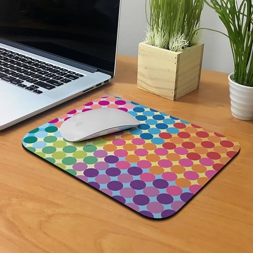 Non-Slip Rectangle Mousepad, WIRESTER Colorful Checkered Pattern S3 Mouse Pad for Home, Office and Gaming Desk