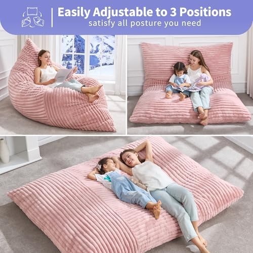 Hobestluk Adult Bean Bag Chair 3 in 1 Convertible Large Bean Bag Sofa