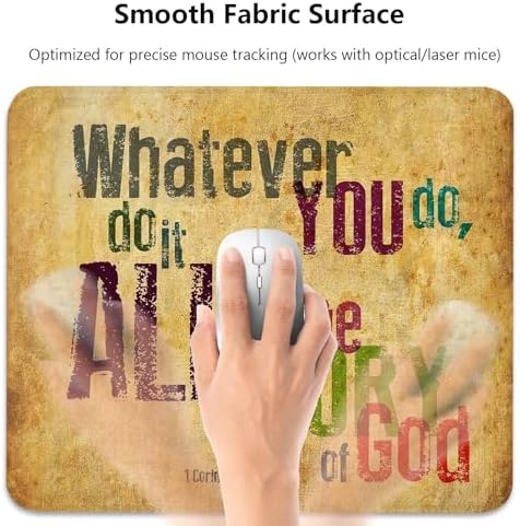 Whatever You Do for the Glory of God Mouse Pad, Christian Bible Desk Mat