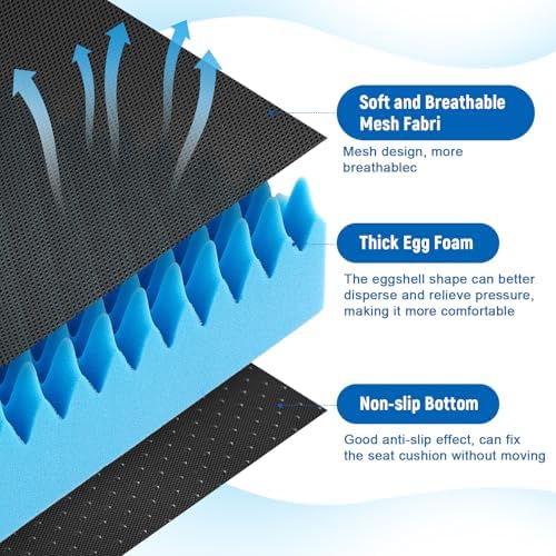 Breathable Mesh Cover Egg Chair Cushion and Non Slip Cover Egg Foam Pad Set