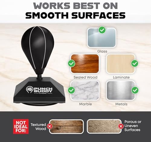 Desktop Punching Bag – Desk Fidget Toy for Stress Relief & Focus – Mini Suction Cup Punch Ball with Patented Griply™ Technology – Office Stress Reliever for Adults, Teens & Coworkers