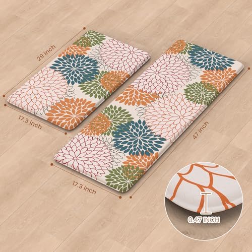 KIMODE Anti Fatigue Kitchen Mats for Floor 2PCS, Cushioned Standing Mats