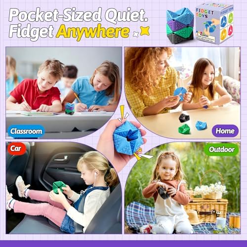 4PCS Sensory Flip Cube Fidget Toys, Quiet Fidget Toy for Kids & Adults