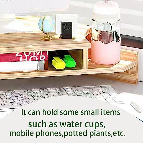 Triangle Monitor Stand Riser,Cut Triangle Save Space Desktop Corner,Desktop corner shelf with drawers wooden computer stand with storage laptop risers office organization. (No drawer)