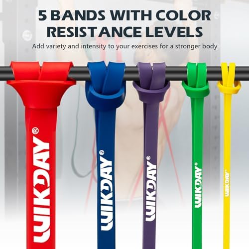 WIKDAY Resistance Bands for Working Out, Exercise Bands, Workout Bands, Pull Up Assistance Bands for Body Stretching Training Physical Therapy Muscle Training for Men & Women