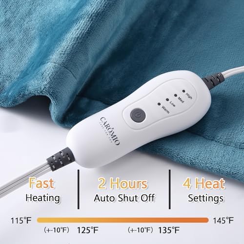 CAROMIO Heating Pad for Back Pain Relief, Neck and Shoulders