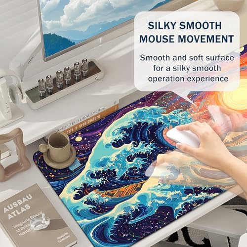 Mouse Pad Gaming - Desk Mat for Keyboard and Mouse - Large Mouse Pad for Desk, Mousepad (35.4" X 15.7") with Non-Slip Base, Desks Pad Mat Office and Home