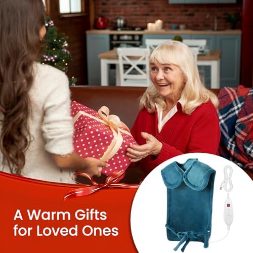 DAILYLIFE Heating Pad for Neck and Shoulders and Back, Electric Heating Pad for Back Pain Relife, 6 Heating Settings, UL Certified with Overheating Protection and Machine Washable, 26"x35", Blue