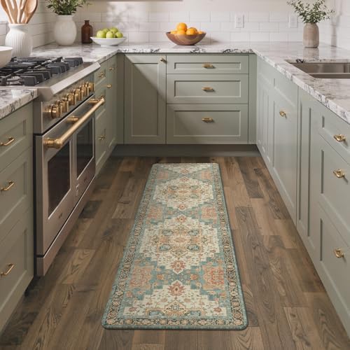 GENIMO Anti Fatigue Kitchen Mats for Floor 17"X59", Runner Rug,Peach