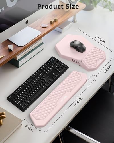 Ergonomic Mouse Pad with Wrist Rest & Keyboard Wrist Rest Support Set