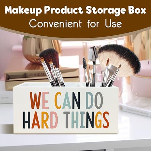 We Can Do Hard Things Pen Holder Pencil Organizer for Classroom Psychologist Office Desk, Inspirational Pen Holder for Speech Therapy Desk Decor