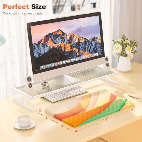 Ospelelf Keyboard Wrist Rest, Ergonomic Memory Foam Wrist Support for Typing & Gaming, Tilted Keyboard Pad, Aesthetic Desk Accessories for Office, Relief for Carpal Tunnel & Wrist Pain, Colorful