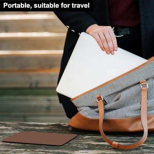 Small Mouse Pad, 6 x 8 Inch Mini Mouse Pad for Keyboard Tray Laptop Wireless Mouse Home Office Travel, Portable & Washable (Brown)