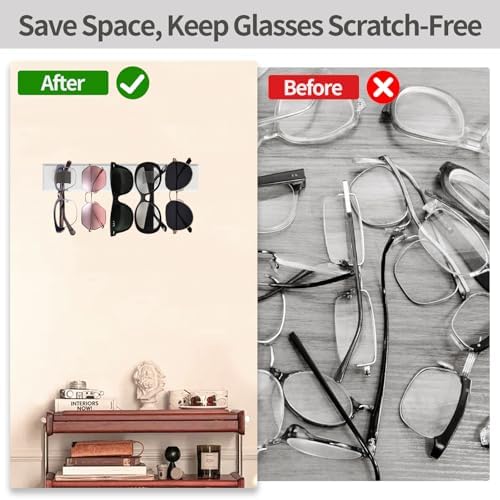 2 Pack Wooden Sunglasses Organizer Holder Wall Mounted