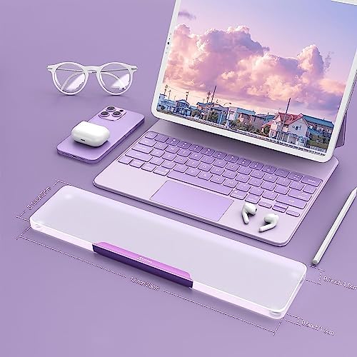 Acrylic Keyboard Wrist Rest - Wrist Support for Keyboard CNC Aluminum Alloy Customized Logo - Keyboard Pad Home & Office - Keyboard Wrist Pad with Anti-Slip Mat for 60% Compact Keyboard,Purple