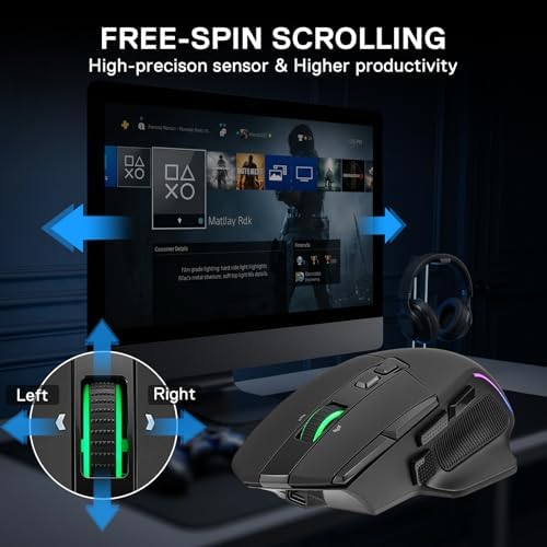 Redragon M925 PRO Wireless RGB Gaming Mouse 26000 DPI Hyper-Fast Scroll