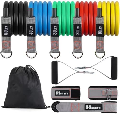 Resistance Bands with Handles and Door Anchor for Home Workouts