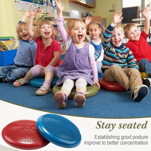 Libima 4 Pcs Wiggle Seat for Kids Inflated Wobble Cushion