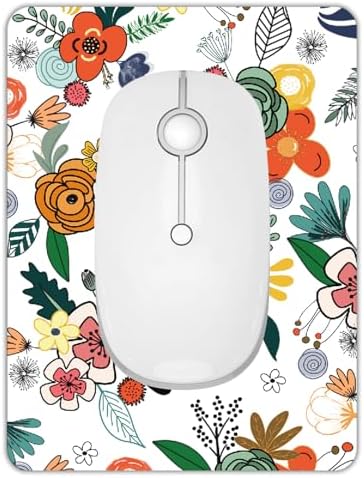 Small Mouse Pad, Mini Mouse Pad 6 X 8 Inch with Non-Slip Rubber Base for Keyboard Tray Laptops Wireless Mouse Home Office Travel, Washable & Portable (Bright Flowers)