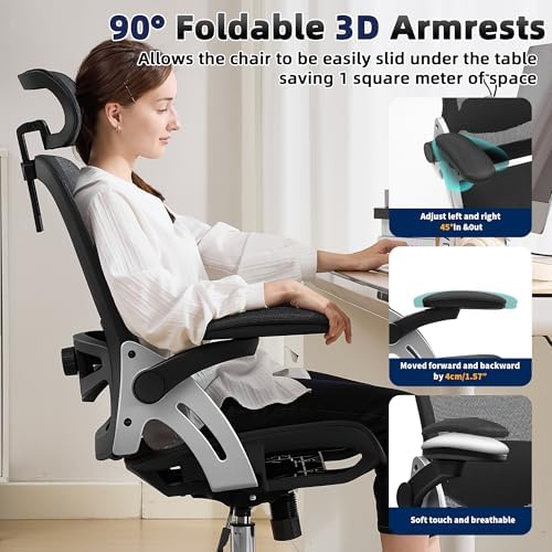 Fizzin Office Chair Mesh Desk Chair with 3D Armrests Computer Chair