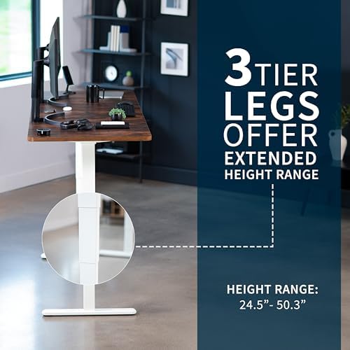 VIVO Rustic Vintage Brown 83 x 30 in Standing Desk, DESK-KIT-2W8N