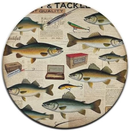 Circular Rugs Large Modern Round Area Rug Fashion Decor Mat for Home Office Farmhouse Fishing
