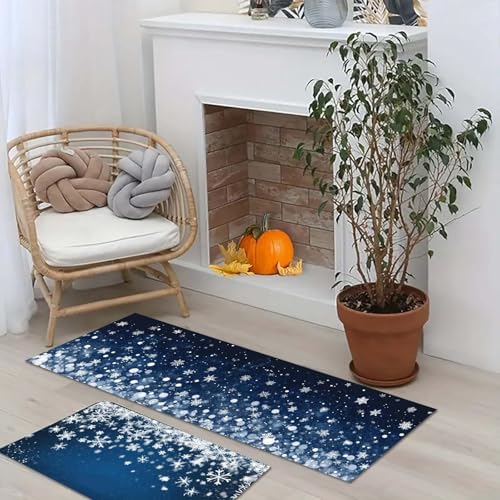 Kitchen Mats for Floor, 2PCS Anti Fatigue Non-Slip Cushioned Waterproof Kitchen Rug Set,Comfort Absorbent Washable Kitchen Floor Mat for Home Farmhouse Office Sink Laundry