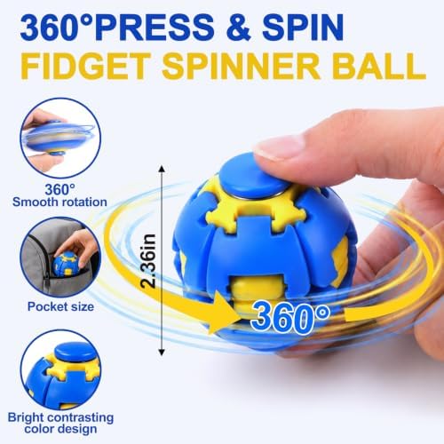 Press to Spin Fidget Spinner HelixCore Spin Stress Ball Sensory Fidget Toys