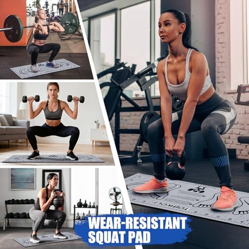 Non-Slip Squat Mat with Foot Position, Pro-Grade Exercise Mat