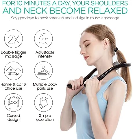 VOYOR Neck Massager Shiatsu Deep Tissue Dual Trigger Point for Pain Relief