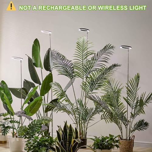 yadoker Plant Grow Light,LED Growing Light Full Spectrum for Indoor Plants,Aluminum Black Plant Lights,Height Adjustable, Automatic Timer, 5V Low Safe Voltage