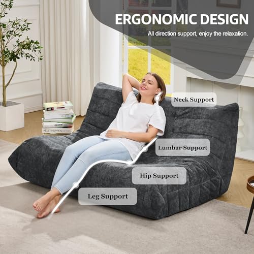 Hobestluk Large Bean Bag Chairs for Adults Fireside BeanBag Couch Togo Sofa