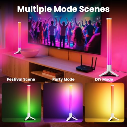TJOY 360° RGB Light Bars, Gaming Lights for Desk, Music Sync Remote Control