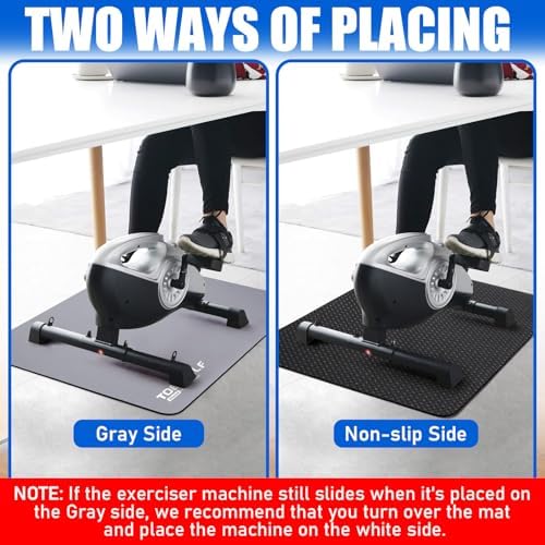 TOBWOLF Non-Slip Workout Mat for Ellipse Leg Exerciser, Ellipse Machine Mat, Exercise Mat for Under Desk Ellipticals, Suitable for Electric Seated Foot Pedal Exerciser, Stability & Floor Protection