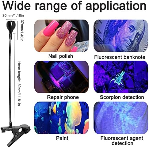 3W UV LED Desk Light,Flexible Gooseneck and Clamp Mini Desk Light