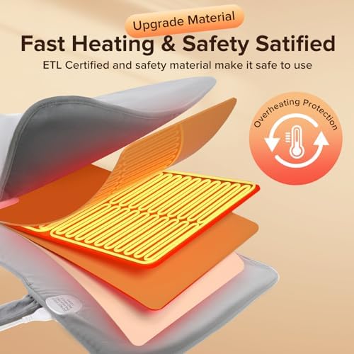 Electric Heating Pad for Neck Back Shoulder Pain Relief, 25"x37" Large Full Body Weighted Heated Pad for Menstrual Cramps - 5 Heat Levels/Snug Fit, Birthday Gifts for Women Men Mom Dad Elders