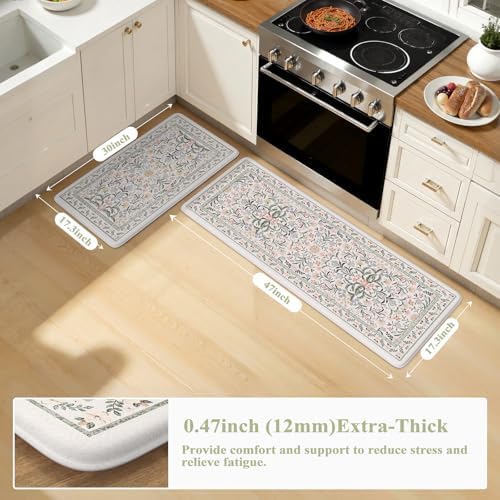 Collive Cushioned Anti Fatigue Kitchen Mats, Waterproof Sink Rugs Sets