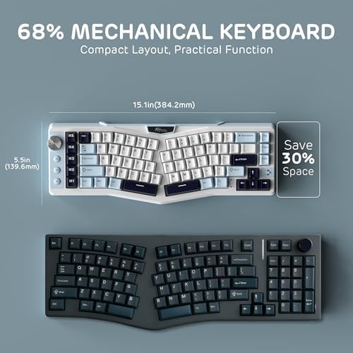 RK ROYAL KLUDGE A72 Alice Ergonomic Wireless Mechanical Keyboard,Split Ergo