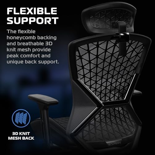 RESPAWN SPIRE Ergonomic Office Chair with Lumbar Support, Mesh, Flip Arms