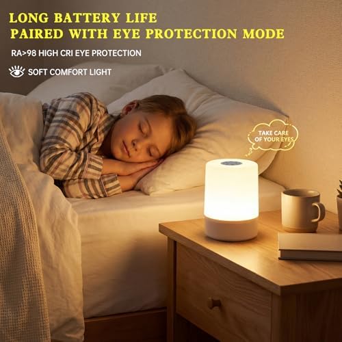 Cordless LED Desk Lamp, Touch Control Dimmable USB Rechargeable
