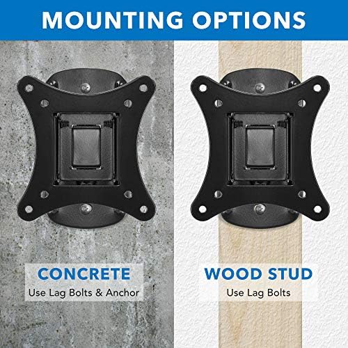Mount-It! Small TV Wall Mount 19-32 in, Fits 24 in TVs, Tilt Swivel, 44 lb