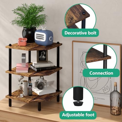 Corner Shelf Stand for Desk - 90° Corner Design to Free Up Desktop