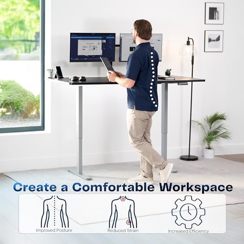 VIVO Black 71 x 36 in Standing Desk, DESK-KIT-1G7B-36