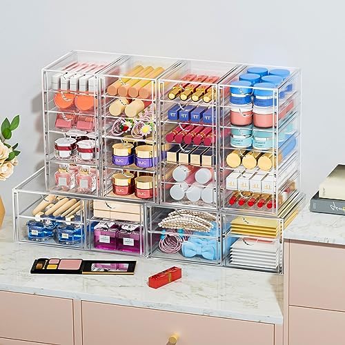 caktraie Acrylic 7-Drawer Makeup & Storage Organizer for Bath,Desk