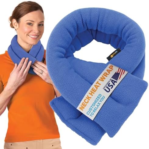 SunnyBay Microwavable Heating Pad, Neck and Shoulder Wrap, 26x4 inch, Sky